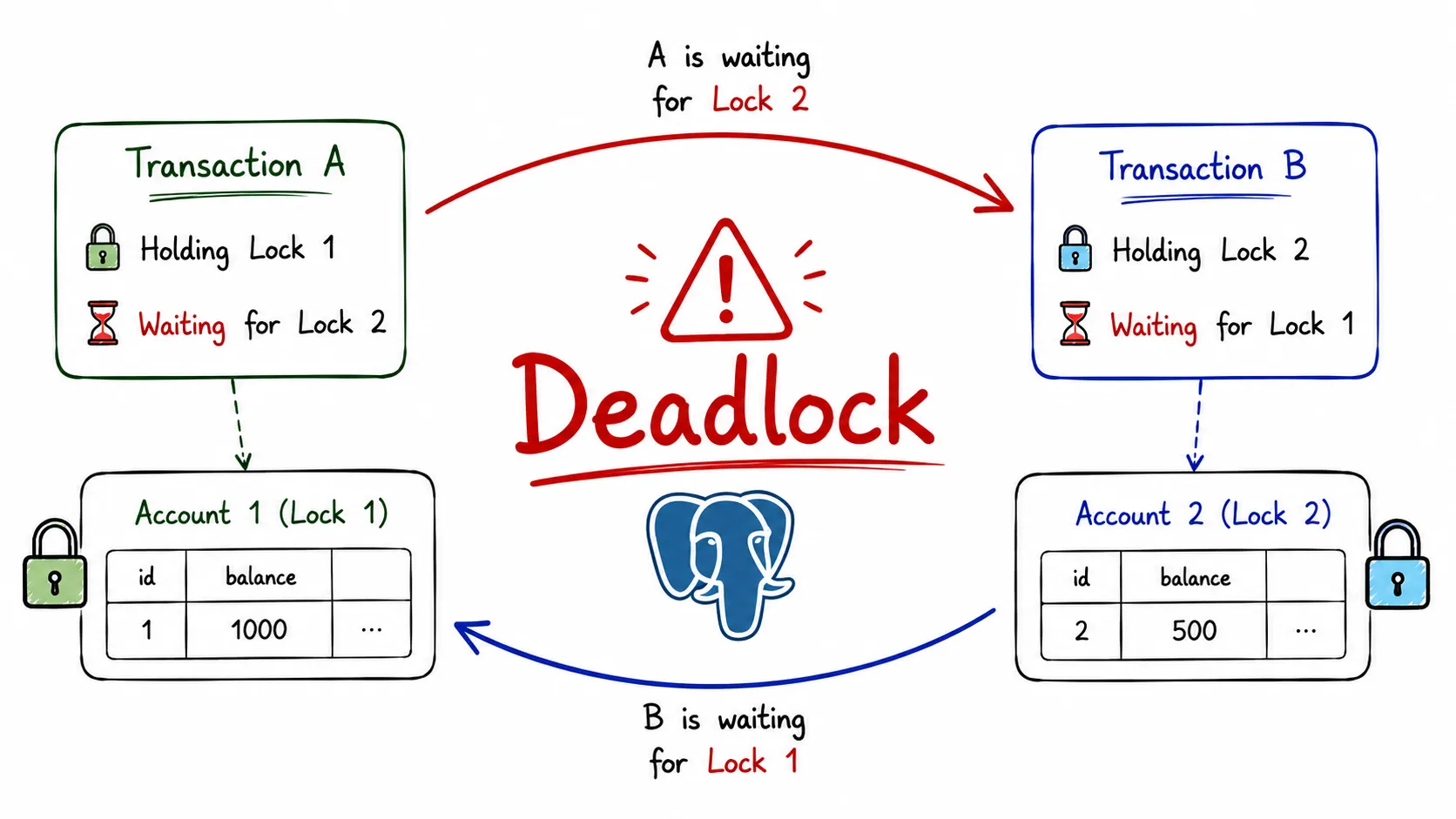 PostgreSQL Row-Level Locks and Deadlocks Explained