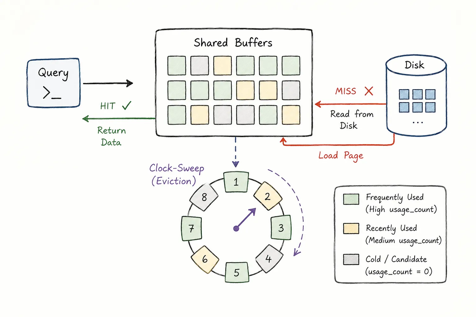 PostgreSQL Shared Buffers and the Clock-Sweep Eviction Algorithm
